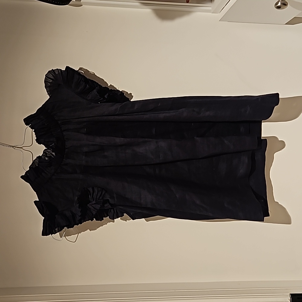 Sea New York navy blue frill shirt